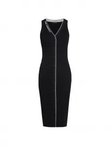 Платье миди с логотипом Karl Lagerfeld, черный