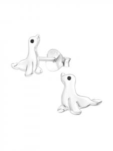 Alexander York Серьги-гвоздики в виде печатей из серебра 925 пробы, комплект из 2 штук