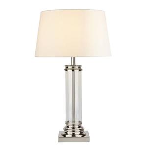 Настольная лампа searchlight Pedestal, смешанная ткань / сталь - 1-пламень - серебро