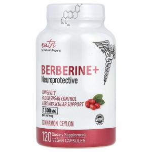 Nutri, Berberine +, цейлонская корица, 1300 мг, 120 веганских капсул (650 мг в каждой капсуле)