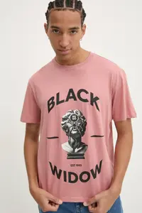 Хлопковая футболка HUGO, розовый