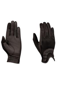 Блестящие перчатки для верховой езды из сетчатой ​​пальмовой кожи из козьей кожи Dublin, черный