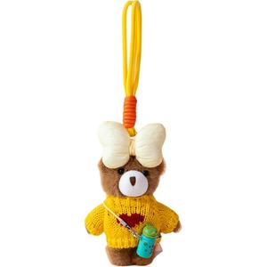 Плюшевый кулон мишка свитер 13 см высота BALITU, желтый