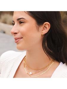 Adeliás Женские серьги - серьги-кольца на шарнирах из нержавеющей стали с золотым покрытием