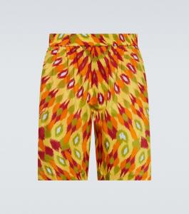 Шорты-бермуды из шелка и хлопка с принтом Valentino, разноцветный