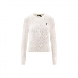 Кардиган с узором "косичка" Polo Ralph Lauren, белый
