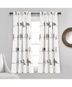 Светофильтрующие оконные шторы Rowley Birds Lush Decor, blush