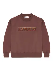 Свитшот с нашивкой-логотипом Laneus, коричневый