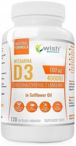 Wish, Витамин D3 4000 в масле, Иммунитет, 120 капсул. Wish Pharmaceutical