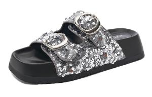 Шлепанцы женские серебряный Eblan, серебряный