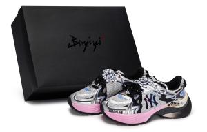 Кроссовки New York Yankees с антискользящим покрытием, износостойкие, унисекс, серебристые MLB, Silver