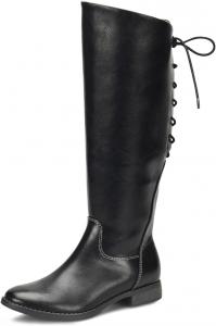 Женские сапоги YDN до колена с шнуровкой, на плоской подошве, с округлым носком, длинные ботильоны с невысоким каблуком, боковая молния, для вечеринки, шопинга и повседневной носки, размеры 4-16 US, Black