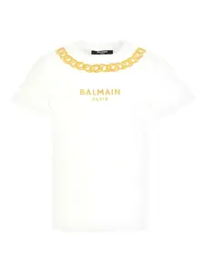 Футболка с логотипом Balmain Kids, белый