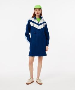 Платье-спортивная куртка с переплетенными линиями / платье с застежкой-молнией до середины груди