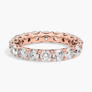 Кольцо-корзинка с низким куполом и выращенными в лаборатории бриллиантами из розового золота 14 карат (3 карата, двойной - FG / VS2-SI1) Blue Nile