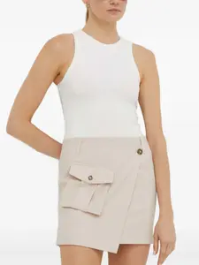 Мини-юбка с запахом и карманами Herskind, светло-бежевый