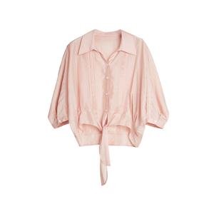 Рубашка женская с лацканами тонкая ELLE, розовый