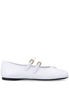 Балетки Prada с треугольным логотипом, белый