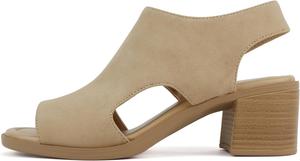 CITYCLASSIFIED «Elect» ~ Женские ботильоны с открытым носком, лазерной резкой, геометрическим рисунком, с ремешком на щиколотке и низким устойчивым каблуком, Taupe Nbpu