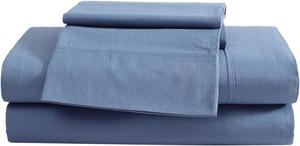 Комплект постельного белья Eddie Bauer размера «Пол», из стираного перкаля с глубокими карманами, очень мягкий, 100% роскошный хлопок с гладким перкалевым плетением (синий перкаль, размер «Пол»), Percale Blue