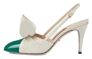 Туфли женские Gucci на высоком каблуке, белый / зеленый