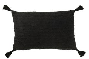 Подушка J-LINE BLK COGNAC, черный - текстиль - 40 x 12 x 60 см