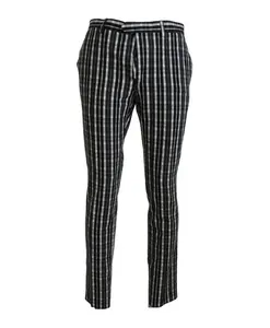 Повседневные брюки из хлопка в клетку Bencivenga, черный