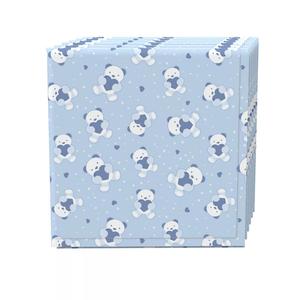 Набор салфеток из 4 шт., 100 % хлопок, 20x20 дюймов, синие мишки Тедди