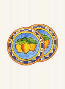 2 шт - Хлебная тарелка Dolce Gabbana Casa, диаметр 17 см, цвет gelb/hellblau/blau