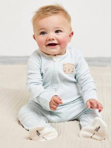 Пижама в полоску для медвежонка Mini Cuddles, синий