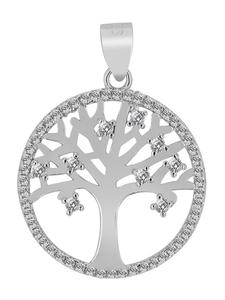 Adeliás Женский кулон - кулон «Древо жизни» из серебра 925 пробы с кубическим цирконием в серебряной оправе