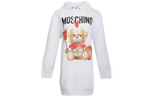 Женское платье с длинными рукавами белое MOSCHINO