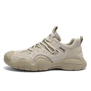 Мужские походные кроссовки Low top Abrasion Resistant Breathable Lightweight Height Increasing Jeep, sand