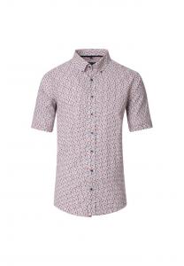 Льняная рубашка с принтом повседневный крой Casamoda, красный