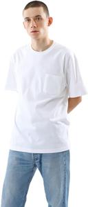 Футболка Hanes Beefy, короткие рукава, круглый вырез, 100% хлопок, бесшовный цельный крой, без этикетки, футболка с карманом Beefy, H5190, мужская, белый