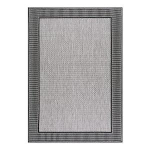 Ковер Gris с рамкой для дома и улицы Nuloom, серый, 61x183 см