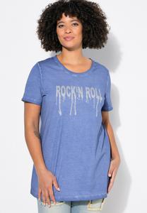 Футболка с принтом KOMFORT FIT ROCK N ROLL Angel of Style, сине-серый