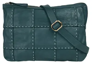 Сумка через плечо Samantha Look, натуральная кожа, производство Италия, синий