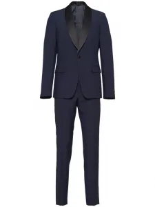 Однобортный смокинг из смесовой шерсти Prada, синий