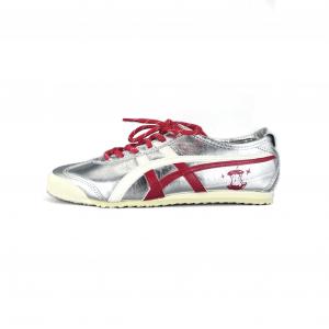 Onitsuka Tiger MEXICO 66 Нескользящие износостойкие низкие повседневные туфли унисекс красного и серебристого цветов