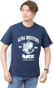 Мужская футболка с коротким рукавом и принтом Alpha Industries TC1585-1 (ANCHOR), темно-синий