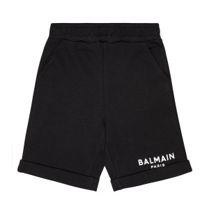 Хлопковые шорты с логотипом Balmain, черный