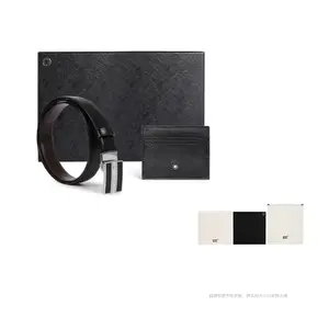 MONTBLANC Мужской кожаный ремень из коровьей кожи черный шириной 3 см, Black