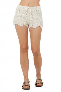 Вязаные крючком шорты с фестончатым краем цвета слоновой кости Vintage Havana