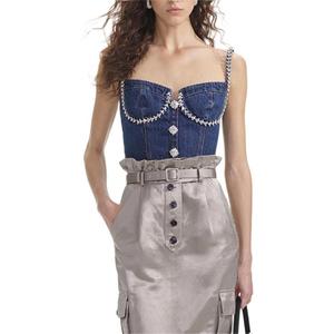 Self-portrait Автопортрет Камисоль Women's Denim Blue