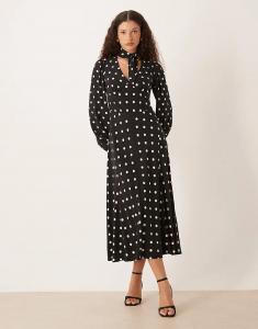 Платье мидакси «Сэди» с завязкой на шее в черно-белую полоску от Nobody's Child