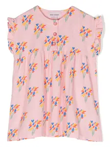Платье с оборками и принтом Fireworks BOBO CHOSES, розовый