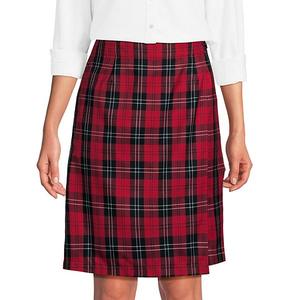 Женский клетчатый юбка-шорты A line Lands' End, Red Black Plaid