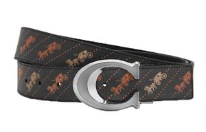 Мужской кожаный ремень COACH, Brown Print