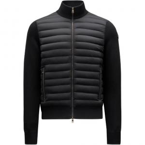 Куртка утепленная с молнией и нашивкой с логотипом Moncler, черная